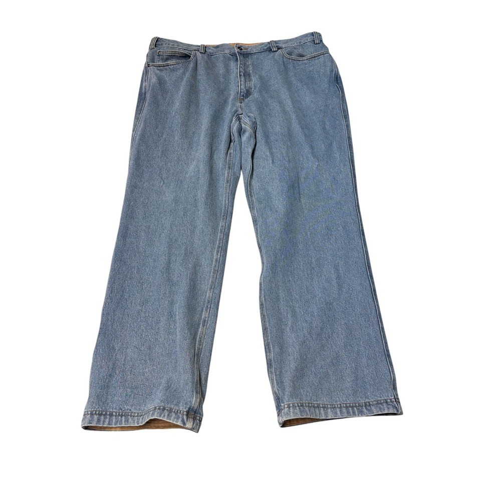 Duluth Trading Co Ballroom Jeans Mens 44x32 Light Wash Blue Denim 100% Cotton